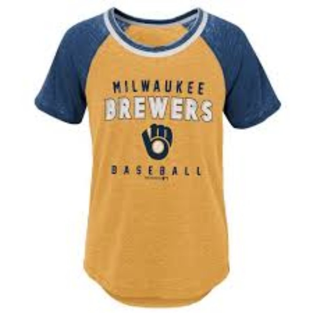 MLB Milwaukee Brewers Girls' Burnout Alt T-Shirt